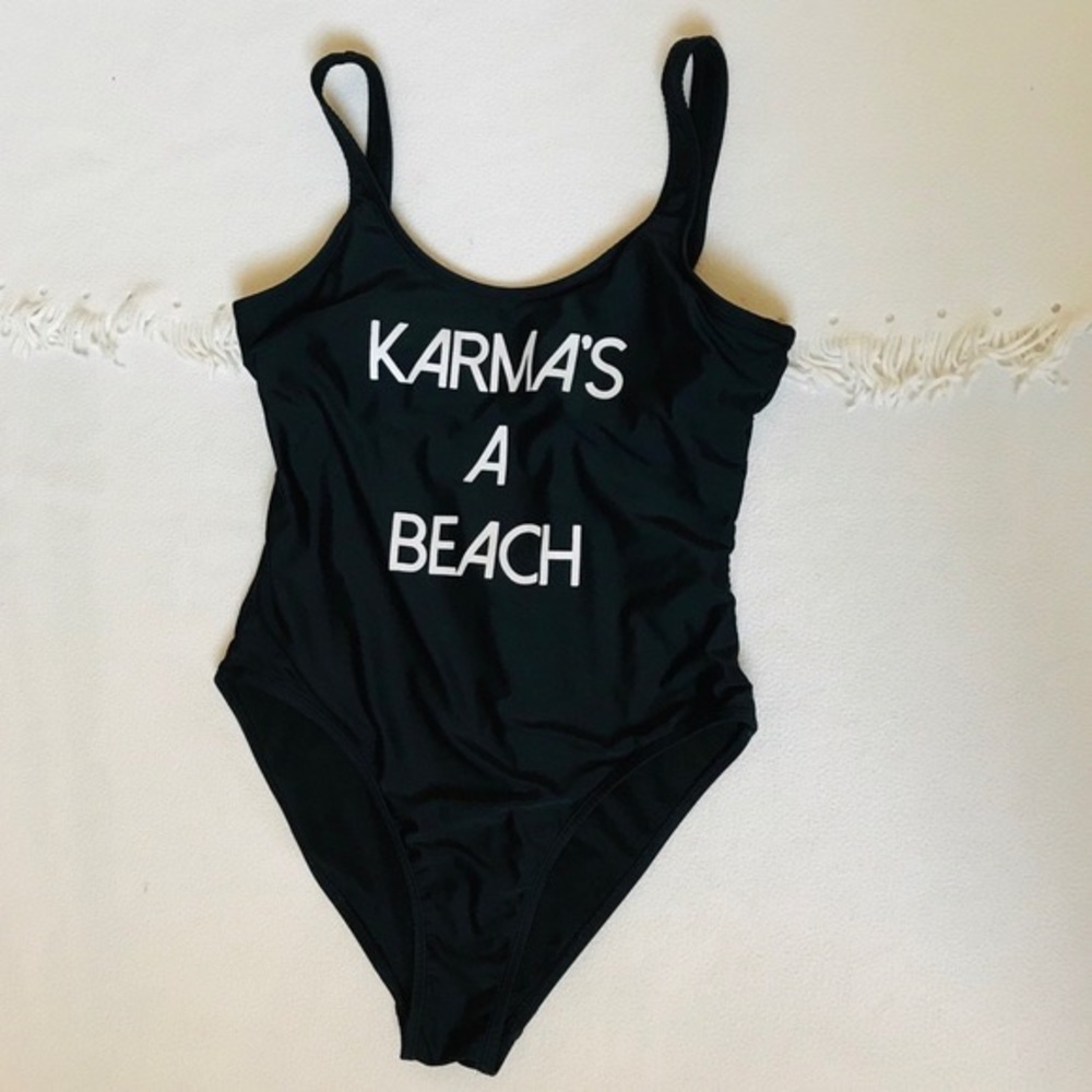 Karmas a Beach bathing suit.